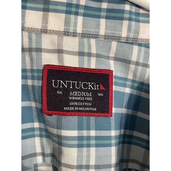 Lot Of 3 Untuck It Shirt Men M Short & Long Sleeve Button Up Print Casual - Picture 12 of 16